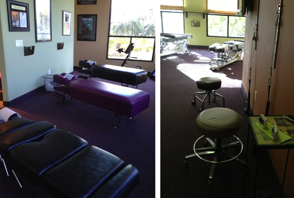 Adjusting tables at DeMoss Chiropractic, Newport Beach